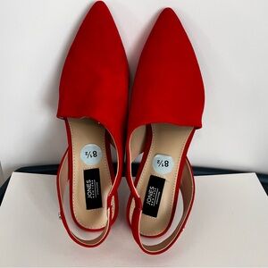 Jones New York Signature Women's Red Chole Pointed Toe Slingback Heels Size 8.5M